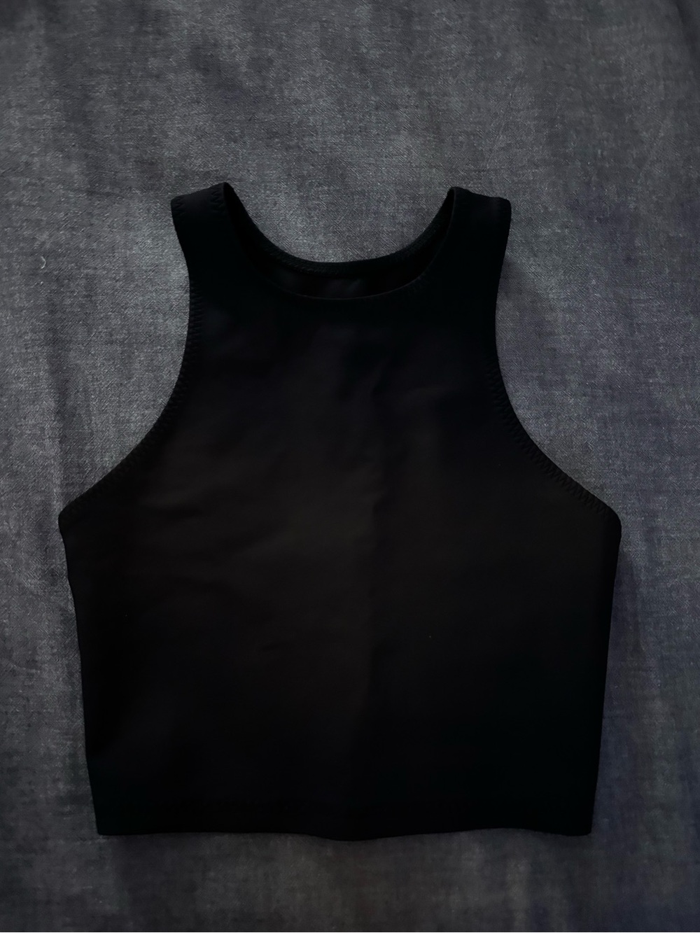 Aritzia TNA Black High-Neck Crop Tank
